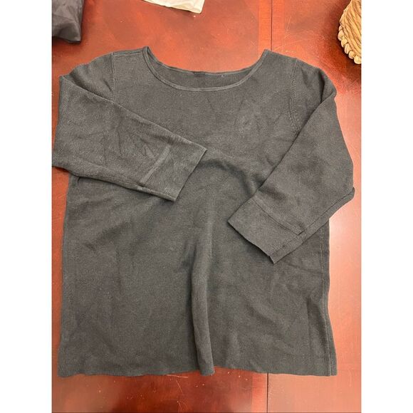 Eileen Fisher Women's Silk Organic Cotton Knit Sweater Charcoal Gray Size Small - Picture 1 of 4